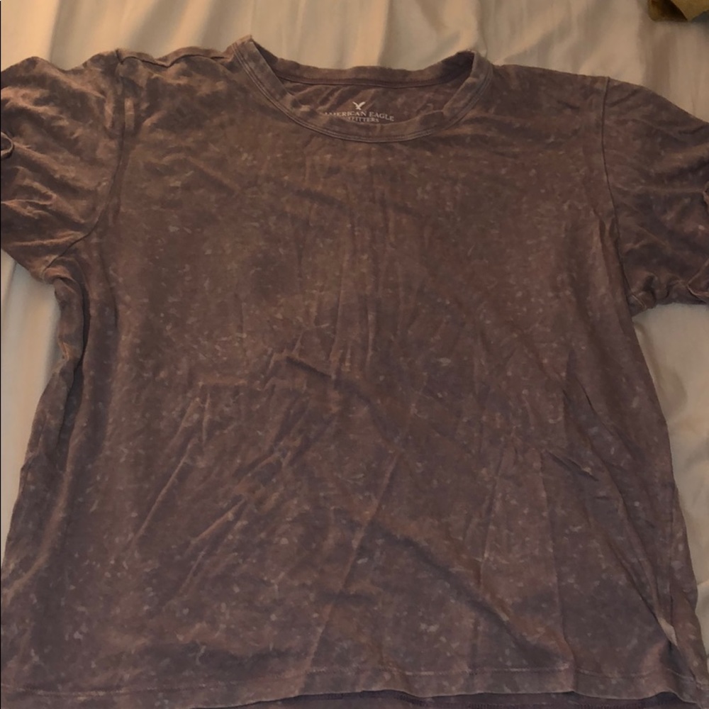 Cropped acid washed t shirt